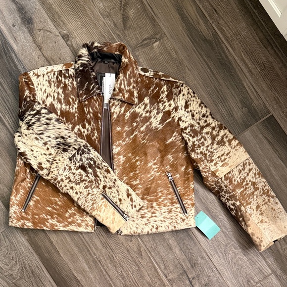Nasty Gal Jackets & Blazers - Nasty Gal Cow Hide leather Bomber Jacket